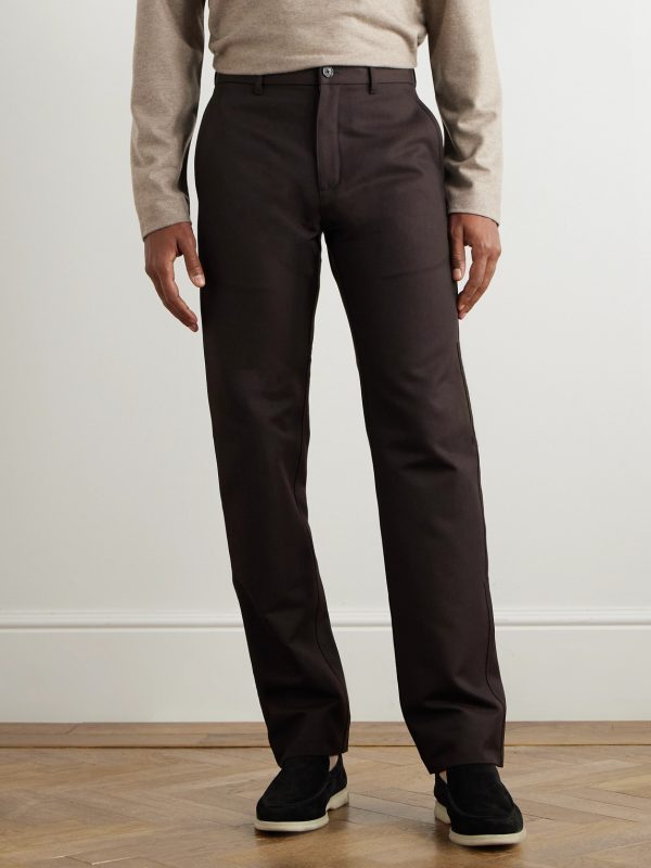 Harper Portland Straight-Leg Wool and Cotton-Blend Twill Trousers - FR