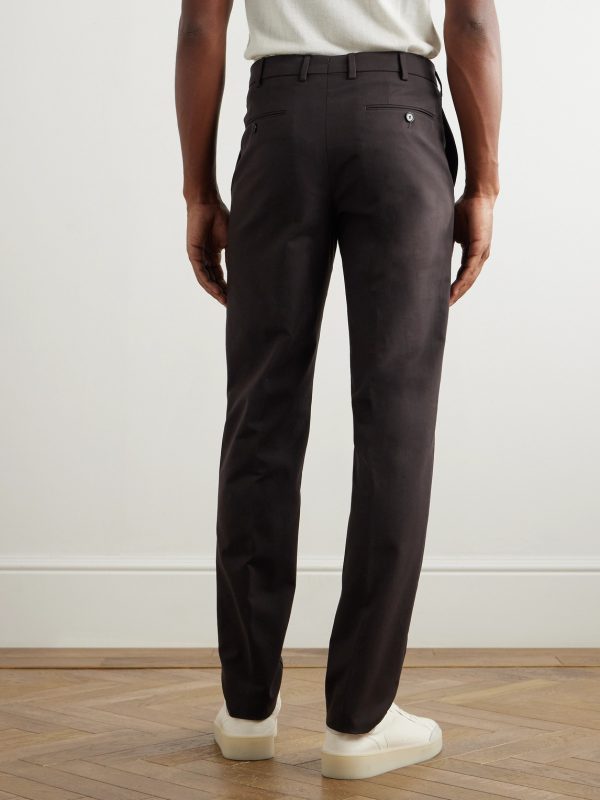 Carlo Hyannis Tapered Cotton-Blend Trousers - BK
