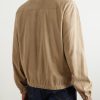 Suede Zip-Up Bomber Jacket - BK