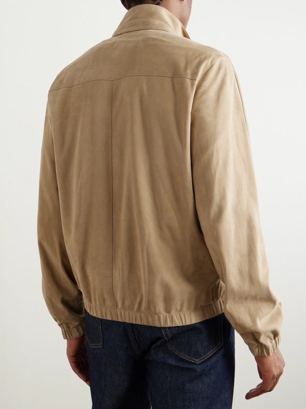 Suede Zip-Up Bomber Jacket - BK