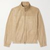 Suede Zip-Up Bomber Jacket