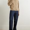Suede Zip-Up Bomber Jacket - OU