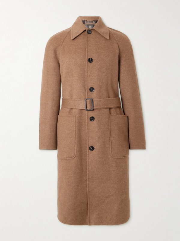 Owen Belted Suede-Trimmed Rain System® Cashmere Coat
