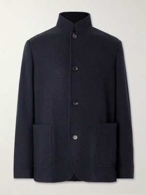 Spagna Nehru-Collar Unstructured Cashmere-Blend Jersey Suit Jacket Spagna Nehru-Collar Unstructured Cashmere-Blend Jersey Suit Jacket