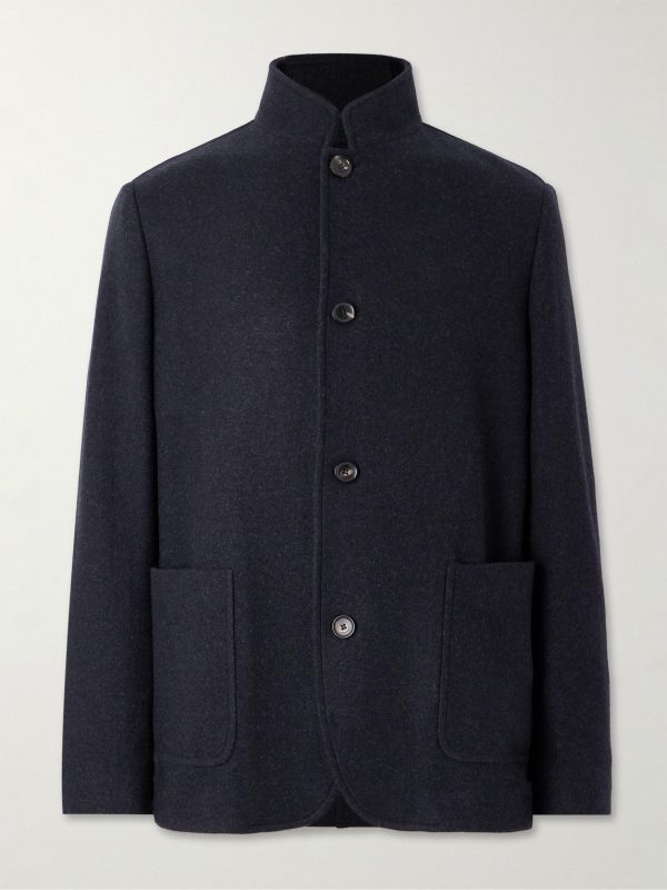 Spagna Nehru-Collar Unstructured Cashmere-Blend Jersey Suit Jacket Spagna Nehru-Collar Unstructured Cashmere-Blend Jersey Suit Jacket