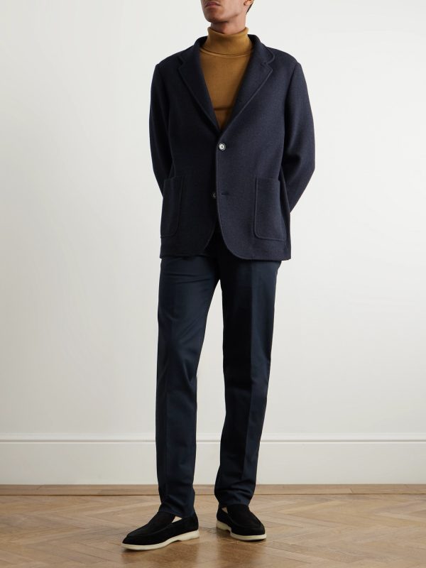 Spagna Nehru-Collar Unstructured Cashmere-Blend Jersey Suit Jacket - OU Spagna Nehru-Collar Unstructured Cashmere-Blend Jersey Suit Jacket - OU