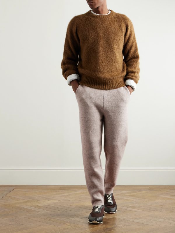Tapered Linen and Cashmere-Blend Sweatpants - OU Tapered Linen and Cashmere-Blend Sweatpants - OU