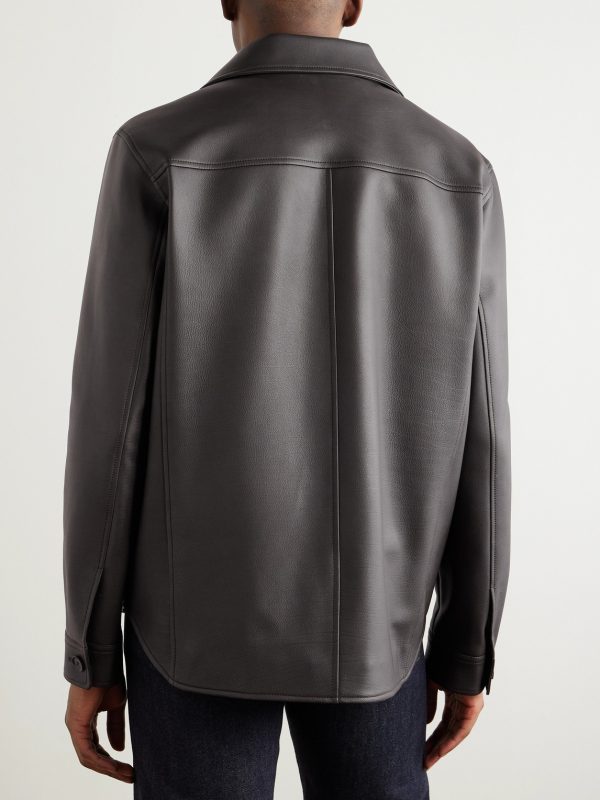 Evandro Full Grain Leather Overshirt - BK