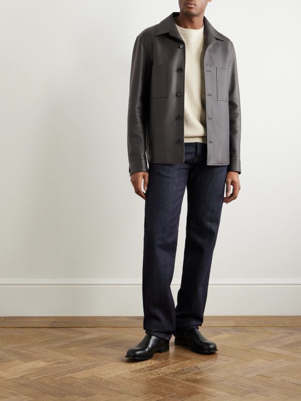 Evandro Full Grain Leather Overshirt - OU
