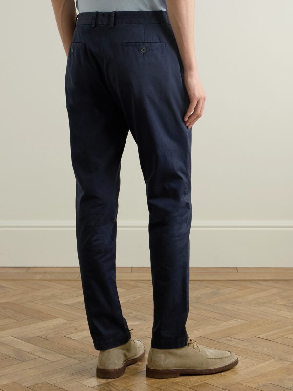 Straight-Leg Garment-Dyed Cotton-Blend Twill Chinos - BK Straight-Leg Garment-Dyed Cotton-Blend Twill Chinos - BK