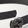 4cm Reversible Monogrammed Coated-Canvas and Leather Belt - E1