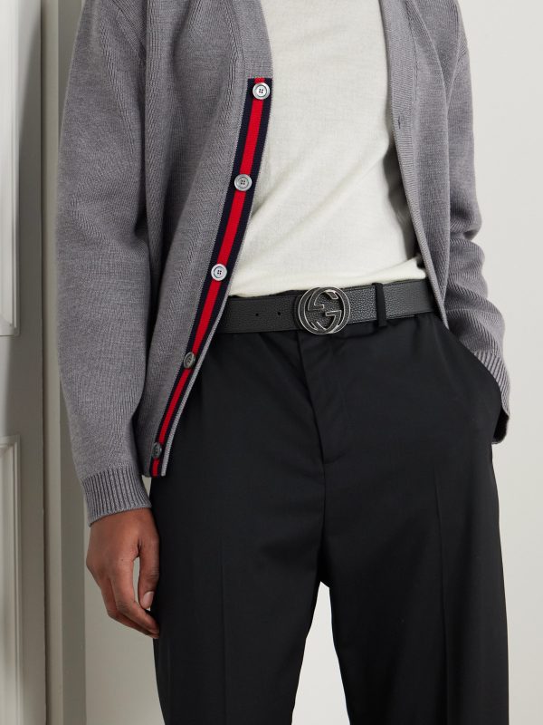 4cm Reversible Monogrammed Coated-Canvas and Leather Belt - FR