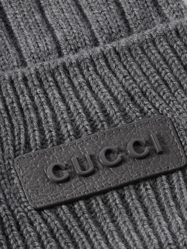 Logo-Appliquéd Ribbed Wool Beanie - CU Logo-Appliquéd Ribbed Wool Beanie - CU