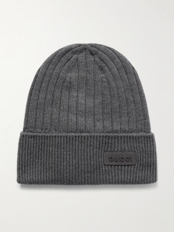 Logo-Appliquéd Ribbed Wool Beanie Logo-Appliquéd Ribbed Wool Beanie