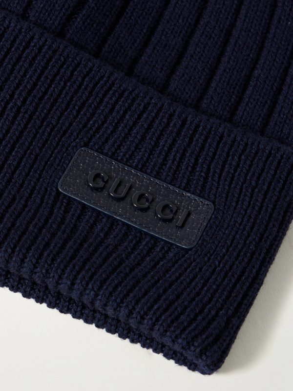 Logo-Appliquéd Ribbed Wool Beanie - CU Logo-Appliquéd Ribbed Wool Beanie - CU