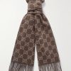 Fringed Logo-Jacquard Cashmere Scarf Fringed Logo-Jacquard Cashmere Scarf