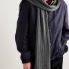 Logo-Appliquéd Ribbed Wool Scarf - OU Logo-Appliquéd Ribbed Wool Scarf - OU
