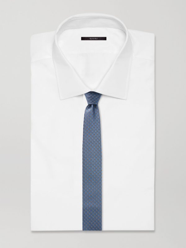 7cm Logo-Jacquard Silk Tie - OU 7cm Logo-Jacquard Silk Tie - OU