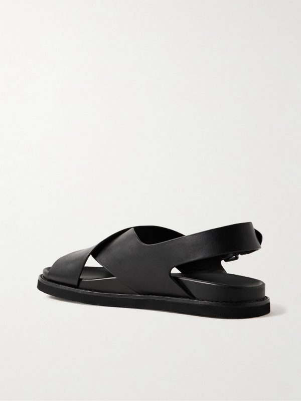 Zane Oiled-Leather Sandals - BK
