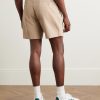 Cormac Straight-Leg Pleated Cotton-Twill Shorts - BK