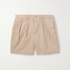 Cormac Straight-Leg Pleated Cotton-Twill Shorts