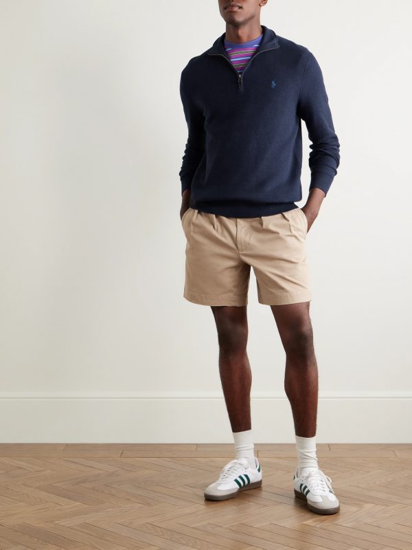 Cormac Straight-Leg Pleated Cotton-Twill Shorts - OU