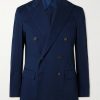 Double-Breasted Cotton-Blend Twill Blazer Double-Breasted Cotton-Blend Twill Blazer
