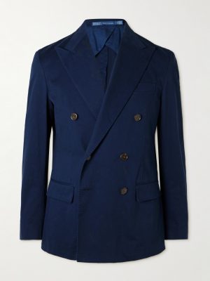 Double-Breasted Cotton-Blend Twill Blazer