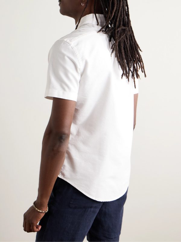 Button-Down Collar Logo-Embroidered Cotton Oxford Shirt - BK Button-Down Collar Logo-Embroidered Cotton Oxford Shirt - BK