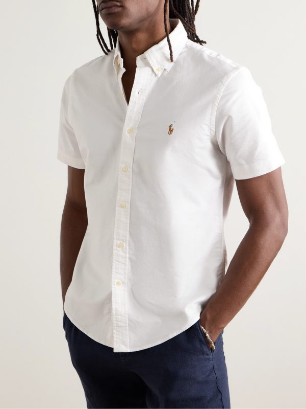 Button-Down Collar Logo-Embroidered Cotton Oxford Shirt - FR Button-Down Collar Logo-Embroidered Cotton Oxford Shirt - FR
