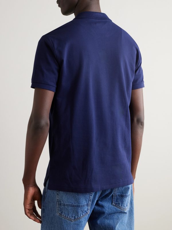 Logo-Embroidered Cotton-Blend Piqué Polo Shirt - BK