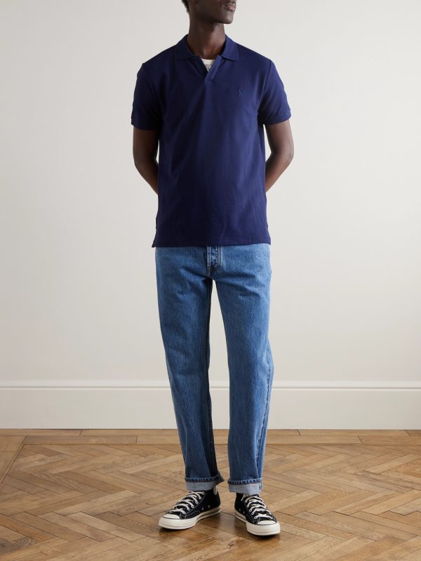 Logo-Embroidered Cotton-Blend Piqué Polo Shirt - OU