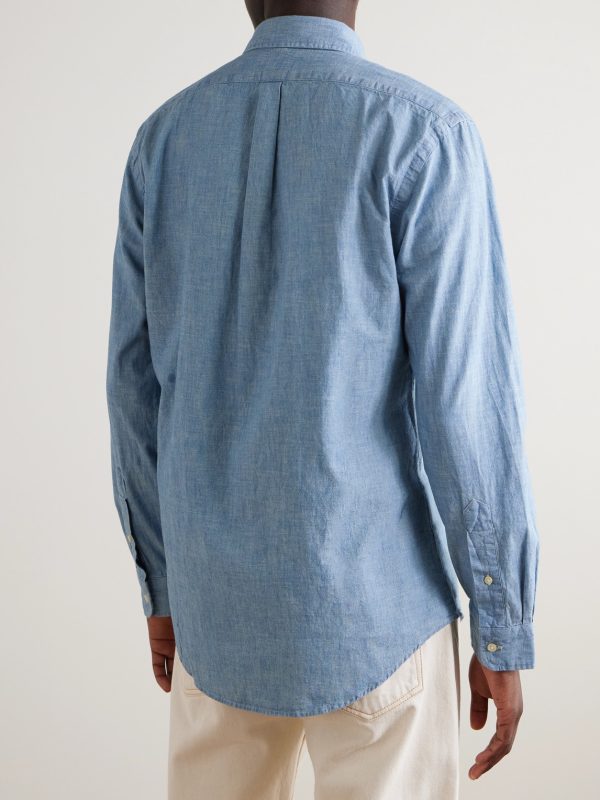 Button-Down Collar Cotton-Chambray Shirt - BK