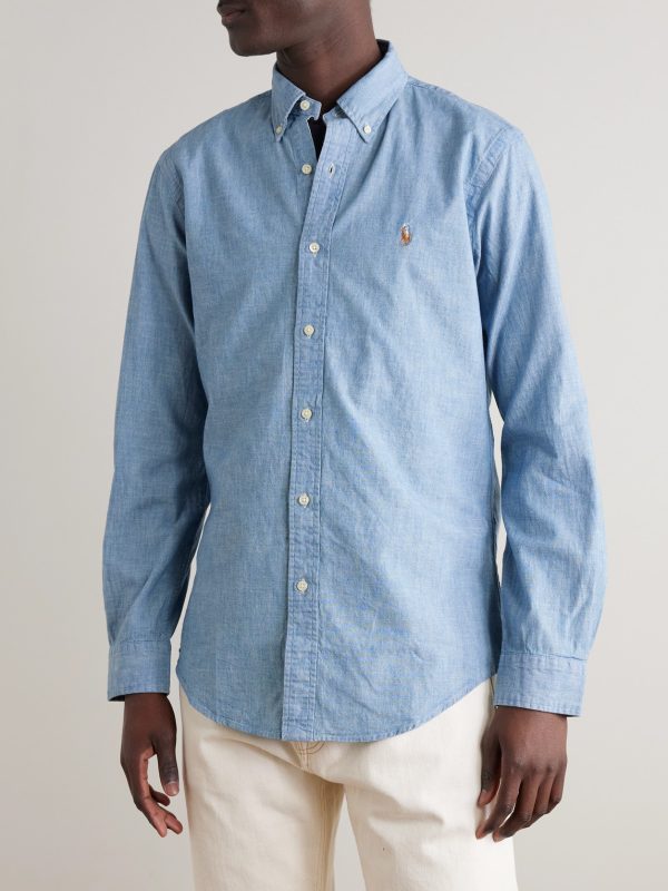 Button-Down Collar Cotton-Chambray Shirt - FR