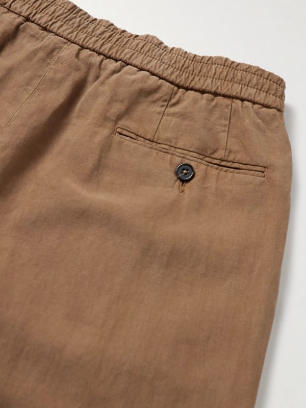 Drew Tapered Pleated Garment-Dyed Lyocell-Blend Trousers - CU Drew Tapered Pleated Garment-Dyed Lyocell-Blend Trousers - CU