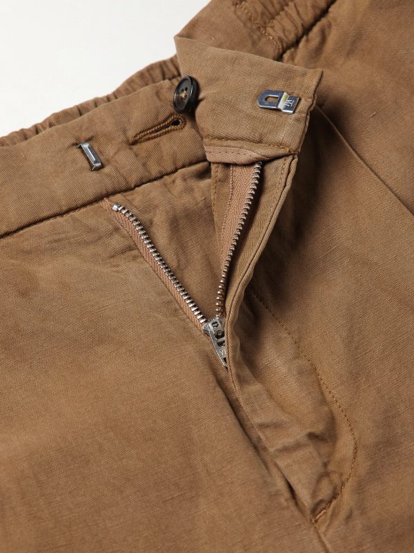 Drew Tapered Pleated Garment-Dyed Lyocell-Blend Trousers - E1 Drew Tapered Pleated Garment-Dyed Lyocell-Blend Trousers - E1