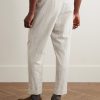 Hugo Straight-Leg Belted Pleated Garment-Dyed Lyocell, Linen and Cotton-Blend Trousers - BK Hugo Straight-Leg Belted Pleated Garment-Dyed Lyocell, Linen and Cotton-Blend Trousers - BK