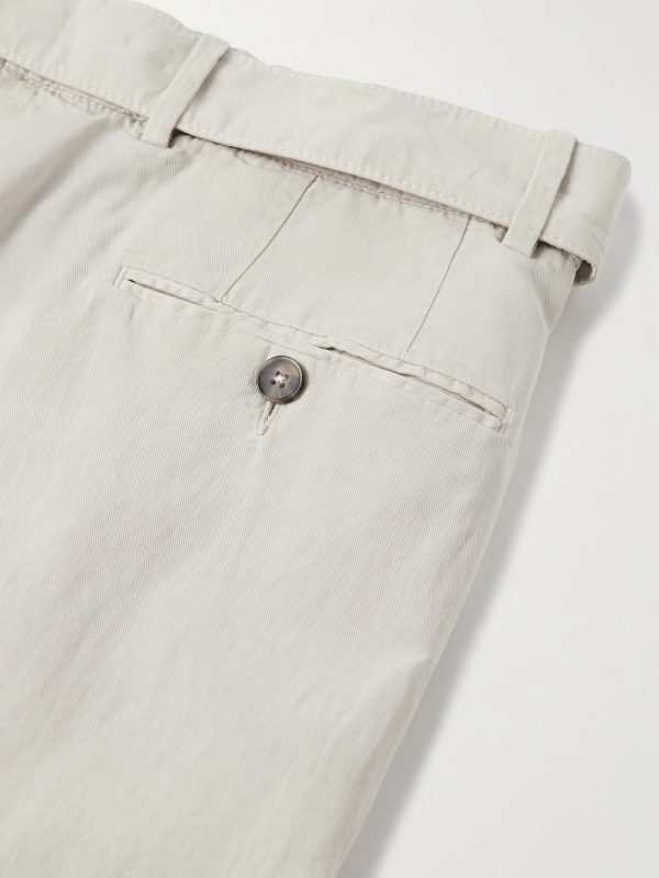 Hugo Straight-Leg Belted Pleated Garment-Dyed Lyocell, Linen and Cotton-Blend Trousers - CU Hugo Straight-Leg Belted Pleated Garment-Dyed Lyocell, Linen and Cotton-Blend Trousers - CU