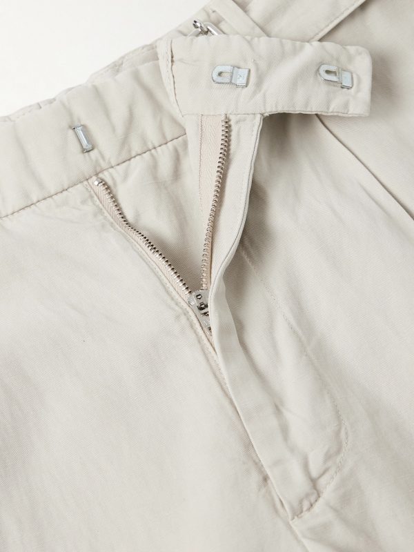 Hugo Straight-Leg Belted Pleated Garment-Dyed Lyocell, Linen and Cotton-Blend Trousers - E1 Hugo Straight-Leg Belted Pleated Garment-Dyed Lyocell, Linen and Cotton-Blend Trousers - E1