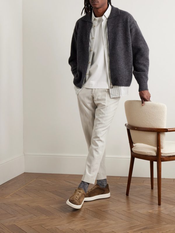 Hugo Straight-Leg Belted Pleated Garment-Dyed Lyocell, Linen and Cotton-Blend Trousers - OU Hugo Straight-Leg Belted Pleated Garment-Dyed Lyocell, Linen and Cotton-Blend Trousers - OU