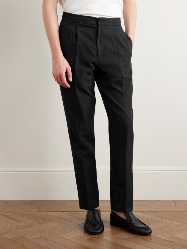 Drew Tapered Pleated Garment-Dyed Lyocell-Blend Trousers - FR