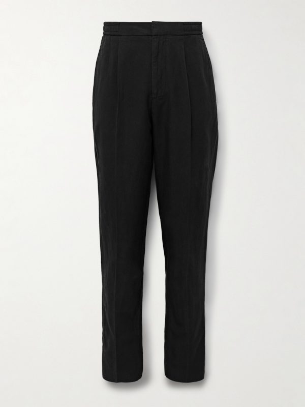 Drew Tapered Pleated Garment-Dyed Lyocell-Blend Trousers