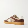 G74 Suede and Leather-Trimmed Monogrammed Canvas Sneakers - BK G74 Suede and Leather-Trimmed Monogrammed Canvas Sneakers - BK
