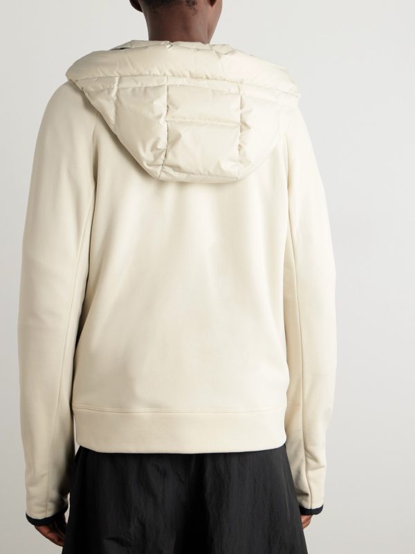 Logo-Print Quilted Shell and Stretch-Jersey Hooded Down Jacket - BK
