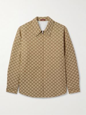 Padded Monogrammed Cotton-Blend Canvas Blouson Jacket Padded Monogrammed Cotton-Blend Canvas Blouson Jacket