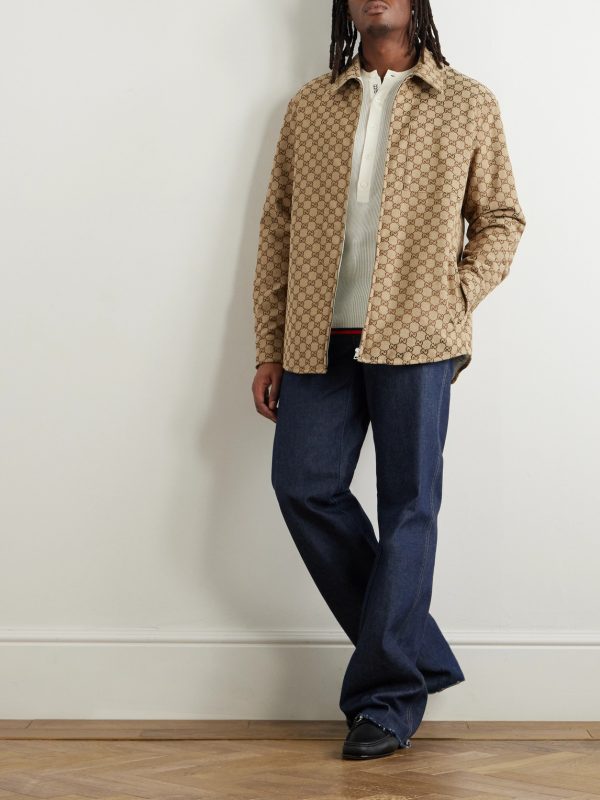 Padded Monogrammed Cotton-Blend Canvas Blouson Jacket - OU