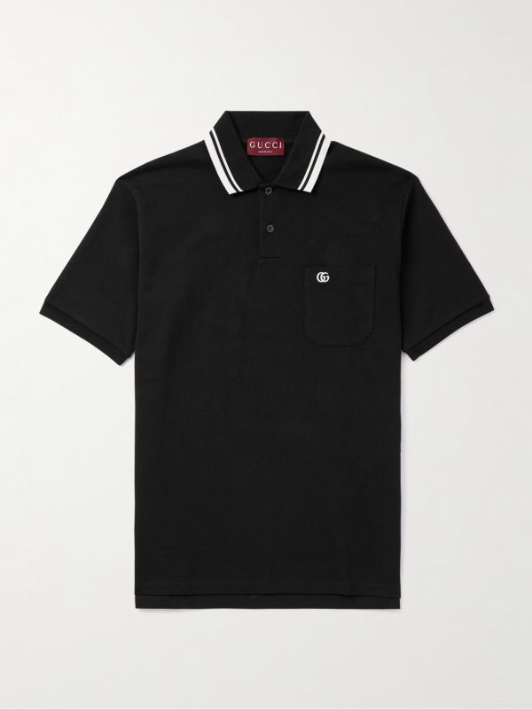 Logo-Embroidered Stretch-Cotton Piqué Polo Shirt