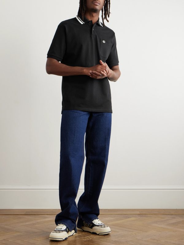 Logo-Embroidered Stretch-Cotton Piqué Polo Shirt - OU