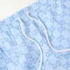 Slim-Fit Mid-Length Logo-Print Striped Swim Shorts - CU