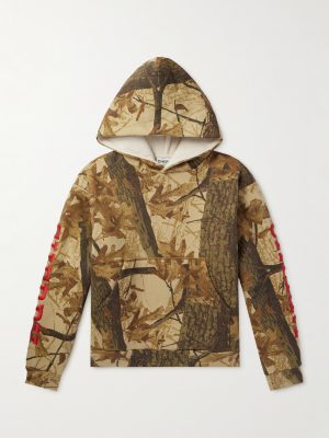 Logo-Embroidered Camouflage-Print Cotton-Jersey Hoodie